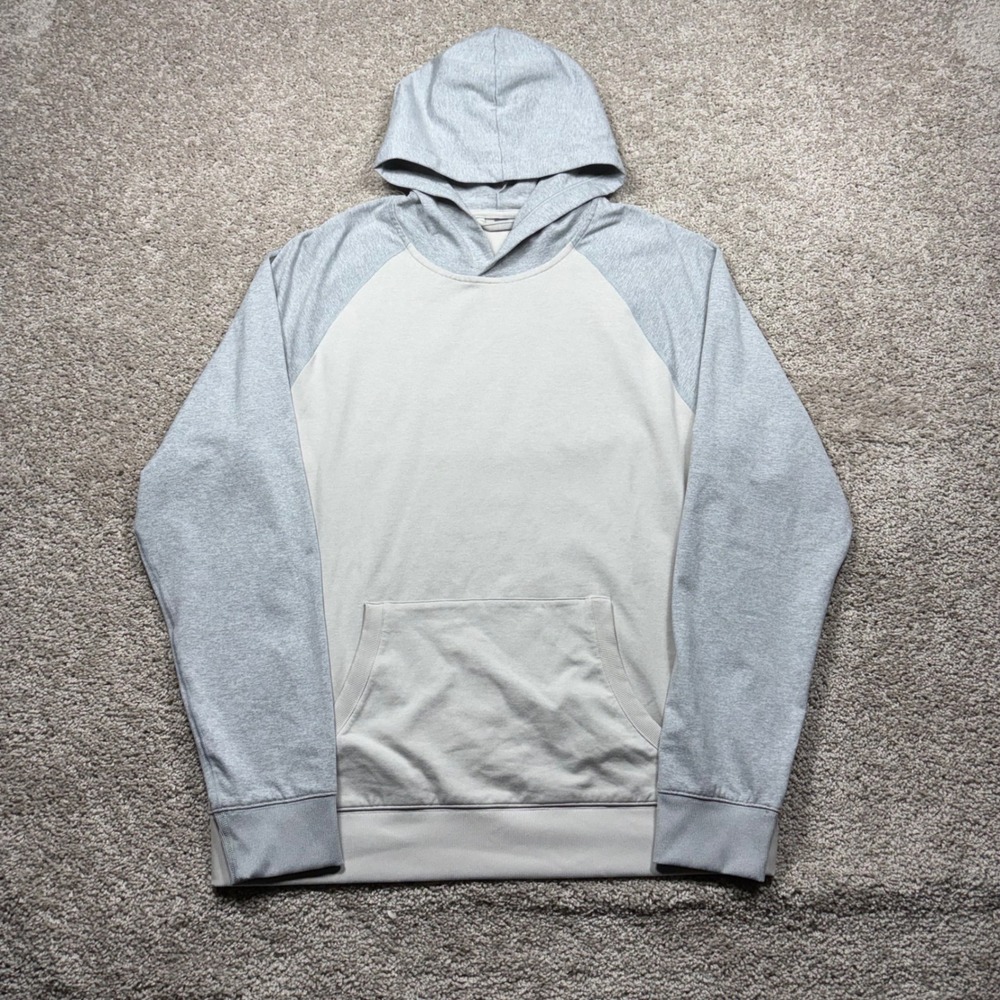 Vuori Coronado Pullover Hoodie Raglan Mens Medium Gray Cream Two-Tone